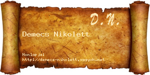 Demecs Nikolett névjegykártya